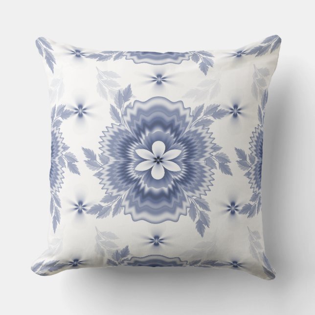 Coussin Motif couleur bleu blanc (Recto)