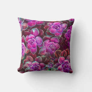 Coussin Motif couleur eau avec fleur de camélia. Floral d
