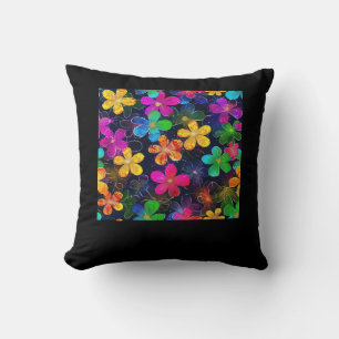 Coussin Motif couleur néon - Whimsigoth Cottagecore Blu