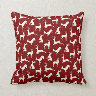 Coussin Motif courant de cerfs communs et de mâle en roug