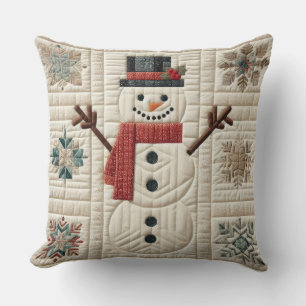 Coussin Motif courbé de Snowman