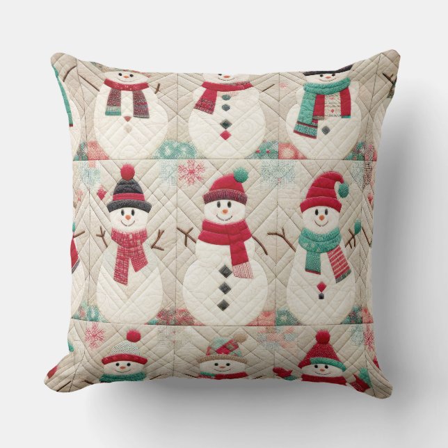 Coussin Motif courbé des Snowmen (Recto)