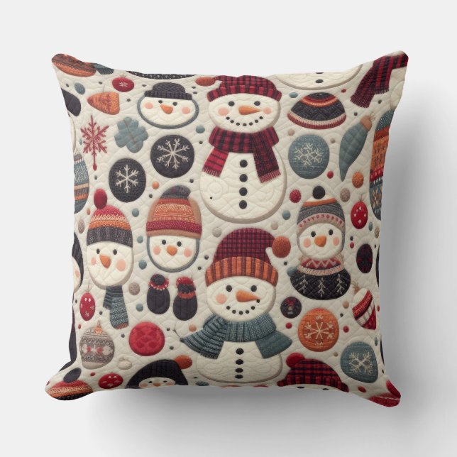 Coussin Motif courbé des Snowmen (Recto)