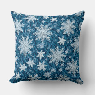 Coussin Motif courbé Flakes Bleu et Blanc