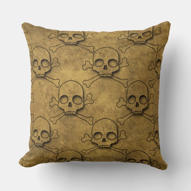Coussin Motif crâne Golden Pirates (Recto)