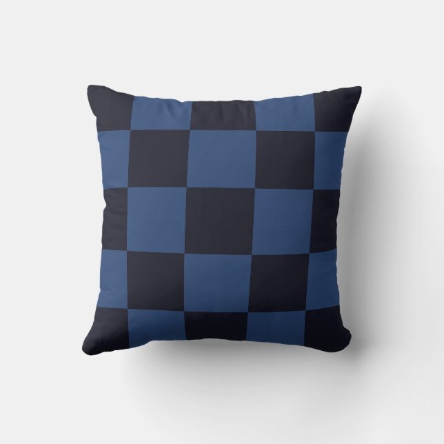 Coussin Motif croate en damier bleu (Verso)