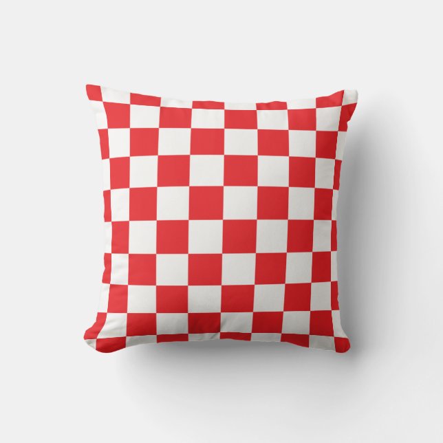 Coussin Motif croate rouge blanc (Recto)