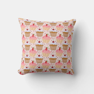 Coussin Motif Cupcake rose