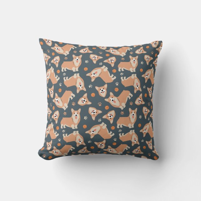Coussin Motif Cute Corgi (Recto)