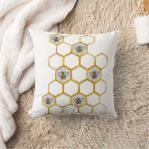 Motif d'abeilles royales en hexagones de nids d'ab