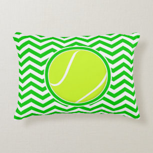 Coussin Motif d'accent de tennis vert brillant