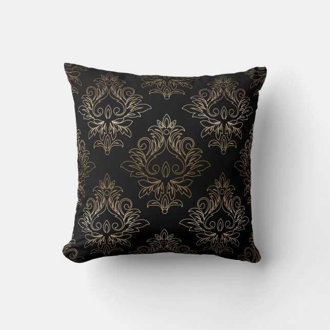 Coussin Motif damassé floral (Recto)