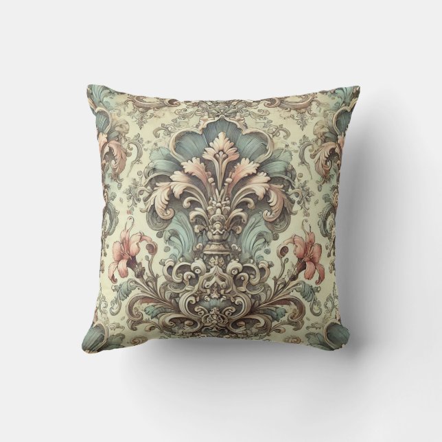 Coussin Motif damassé floral victorien (Verso)