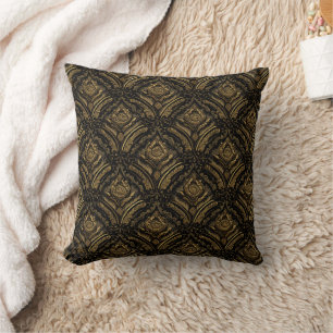 Coussin Motif damassé ornemental doré de luxe