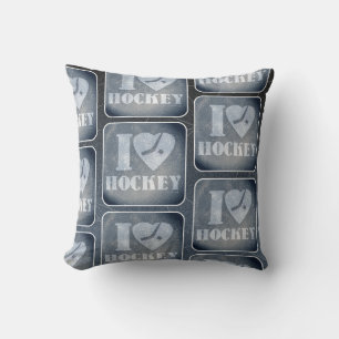 Coussin Motif d'amour du hockey