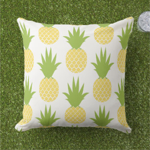 Coussin Motif d'ananas tropical jaune et vert