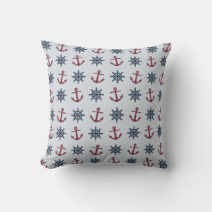 Coussin Motif d'Ancre Red Blue Ship