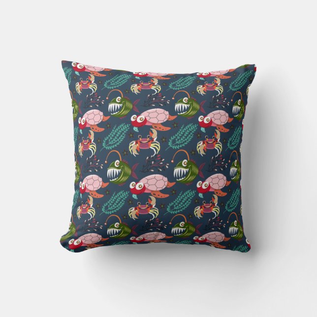Coussin Motif d'animaux aquatiques | vie sous-marine en me (Recto)