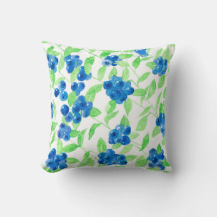 Coussin Motif d'aquarelle Bluberries