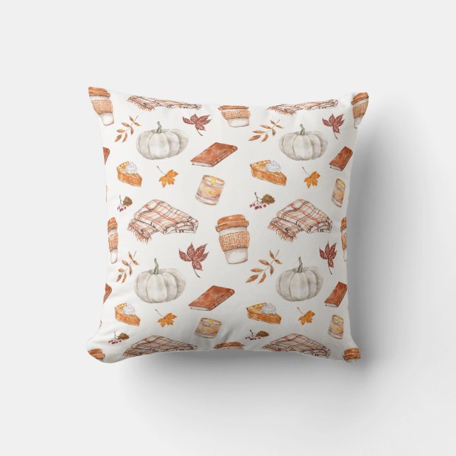 Coussin Motif d'aquarelle confortable Autumn Essentials (Recto)