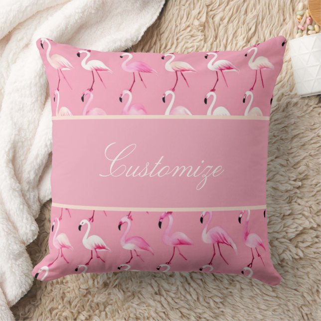 Coussin Motif d'aquarelle couleur Flamant rose rose person (Couverture)
