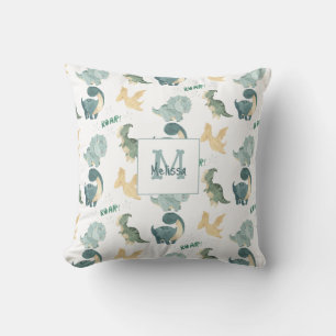 Coussin Motif d'aquarelle Cute Dinosaur