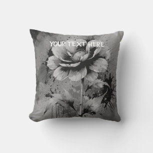 Coussin Motif d'aquarelle de fleurs bleues