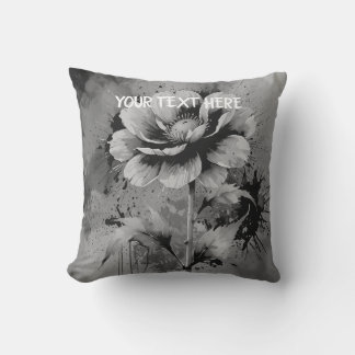 Coussin Motif d'aquarelle de fleurs bleues