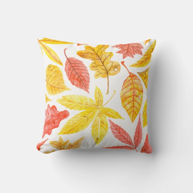 Coussin Motif d'aquarelle en divers automne coloré (Recto)