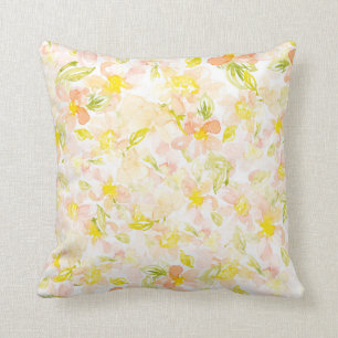 Coussin motif d'aquarelle florale dynamique