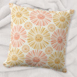 Coussin Motif d'aquarelle Little Sunshine<br><div class="desc">Un joyeux motif d'aquarelle orange et jaune sur un arrière - plan crème moelleux. Art original de Nic Squirrell.</div>