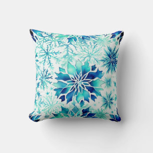 Coussin Motif d'aquarelle magique hivernale