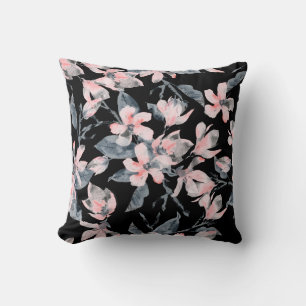 Coussin Motif d'aquarelle rose et gris