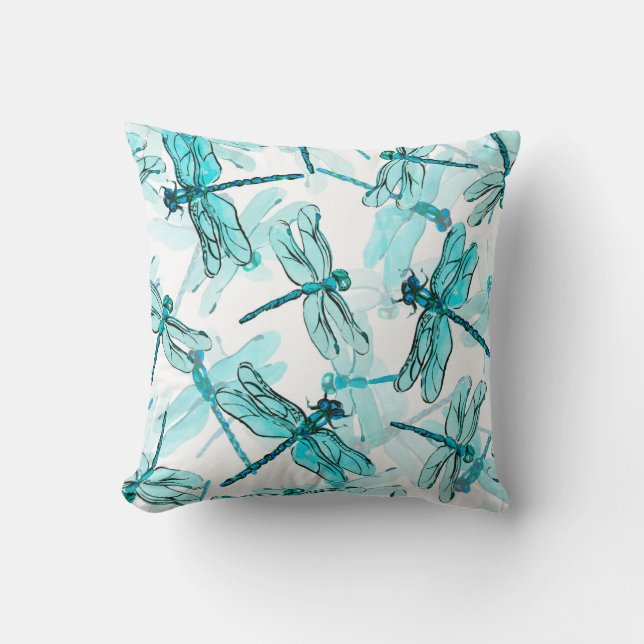 Coussin Motif d'aquarelle transparente avec élégante libel (Recto)