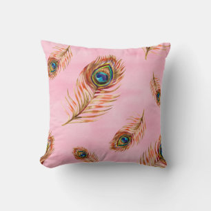Coussin Motif d'aquarelle transparente avec plis de paon d