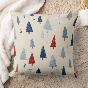 Coussin Motif d'arbre de forêt rustique moderne