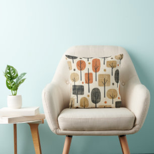 Coussin Motif d'arbre moderne du milieu du siècle