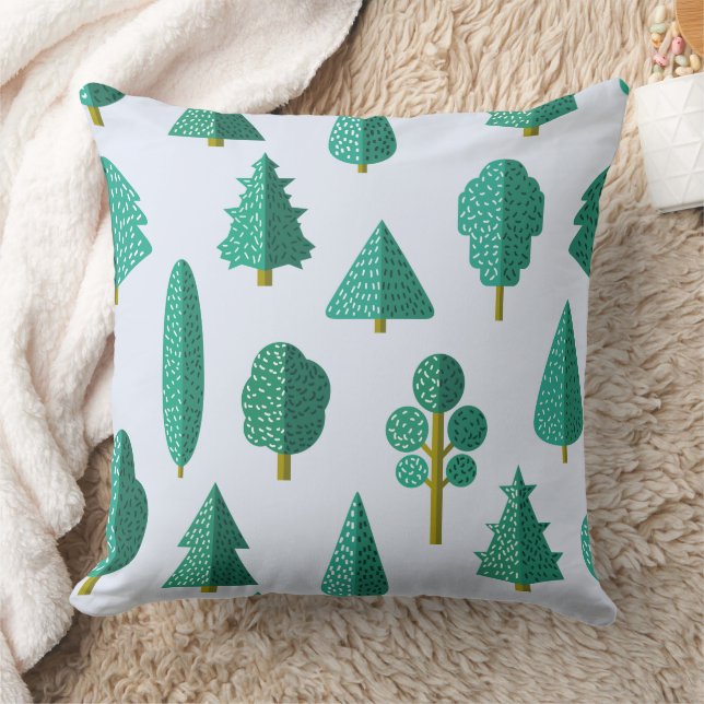 Coussin Motif d'arbres de la forêt verte (Couverture)
