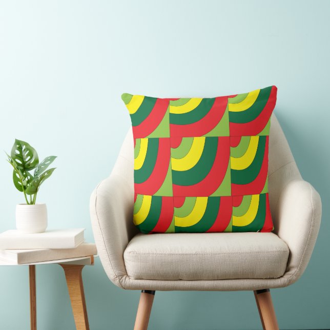 Coussin Motif d'arche géométrique coloré moderne (Chaise)
