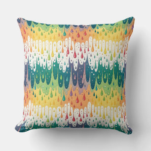 Coussin Motif d'art abstrait arc-en-ciel liquide coloré