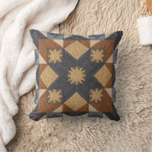 Coussin motif d'art de bloc de patchwork géométrique vinta