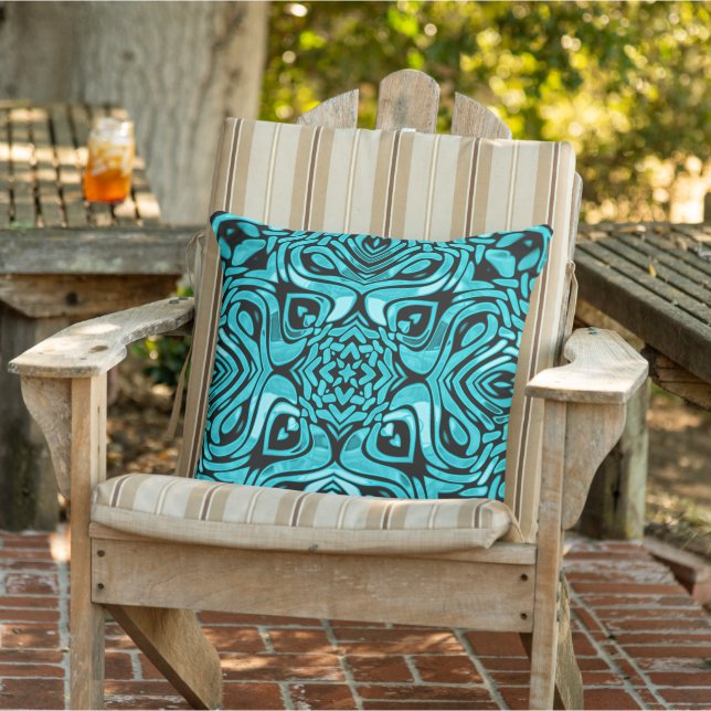 Coussin Motif d'art de carreaux bohème méditerranéen maroc (Chaise)