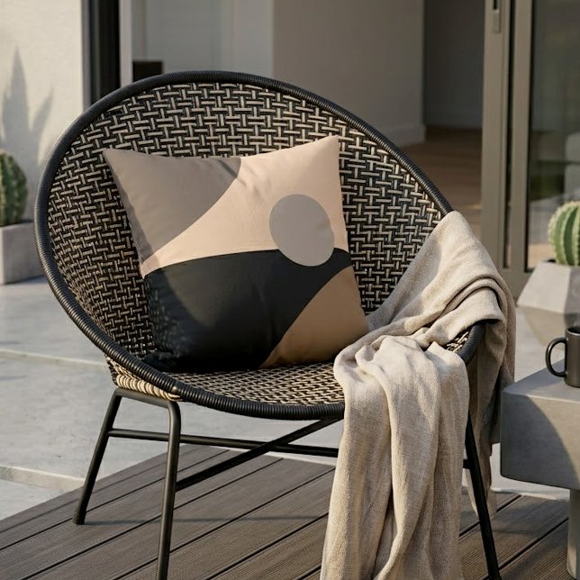 Coussin Motif d'art de cercles géométriques abstraits chic (Créateur téléchargé)