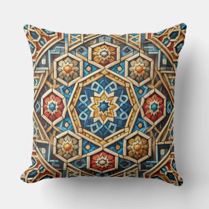 Coussin Motif d'art de mosaïque géométrique