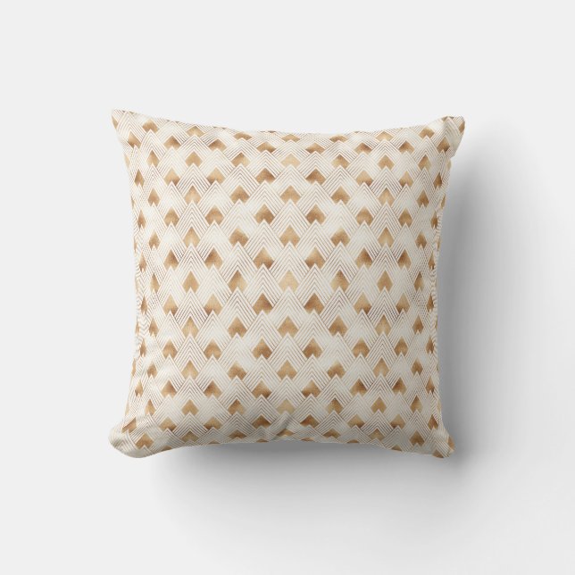 Coussin Motif d'art déco d'or (Recto)