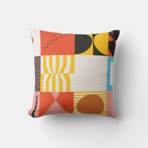 Coussin Motif d'art néo-moderniste réalisé avec abstrai