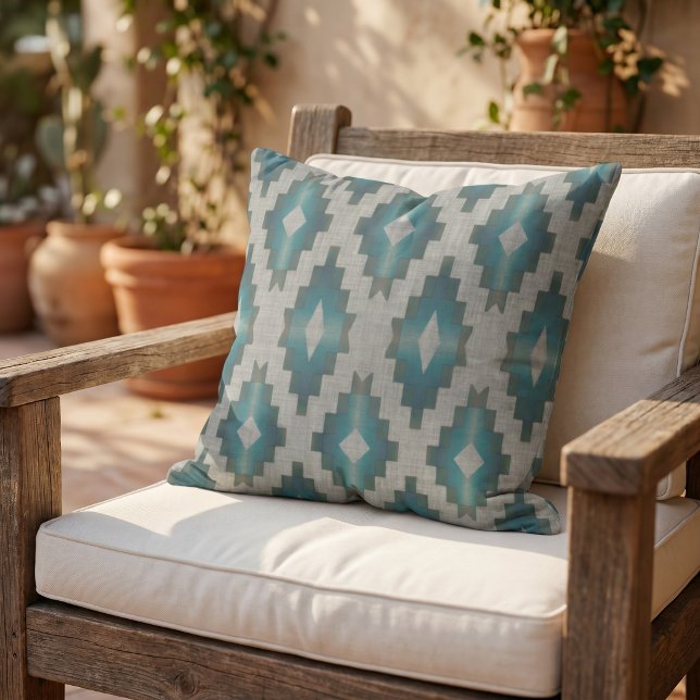 Coussin Motif d'art tribal autochtone moderne rustique pou (Créateur téléchargé)