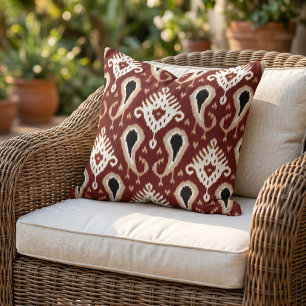 Coussin Motif d'art tribal autochtone moderne rustique pou