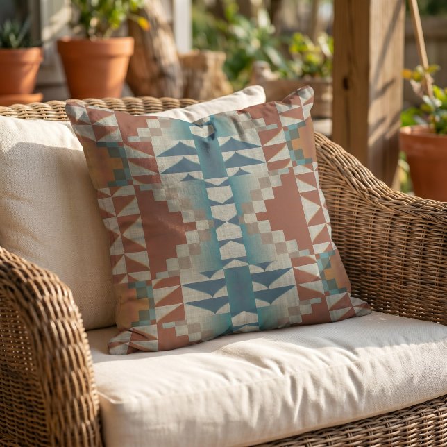 Coussin Motif d'art tribal indigène moderne rustique de ca (Créateur téléchargé)