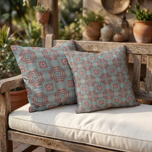 Coussin Motif d'art tribal natif moderne rustique de chale